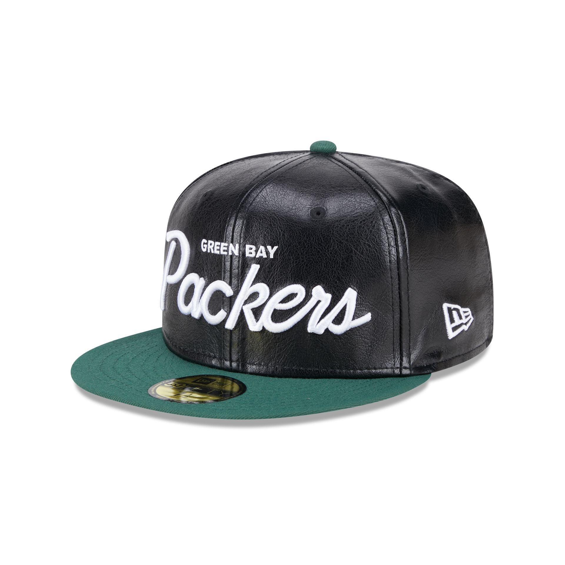 Green Bay Packers Faux Leather Crown 59FIFTY Fitted Hat Male Product Image