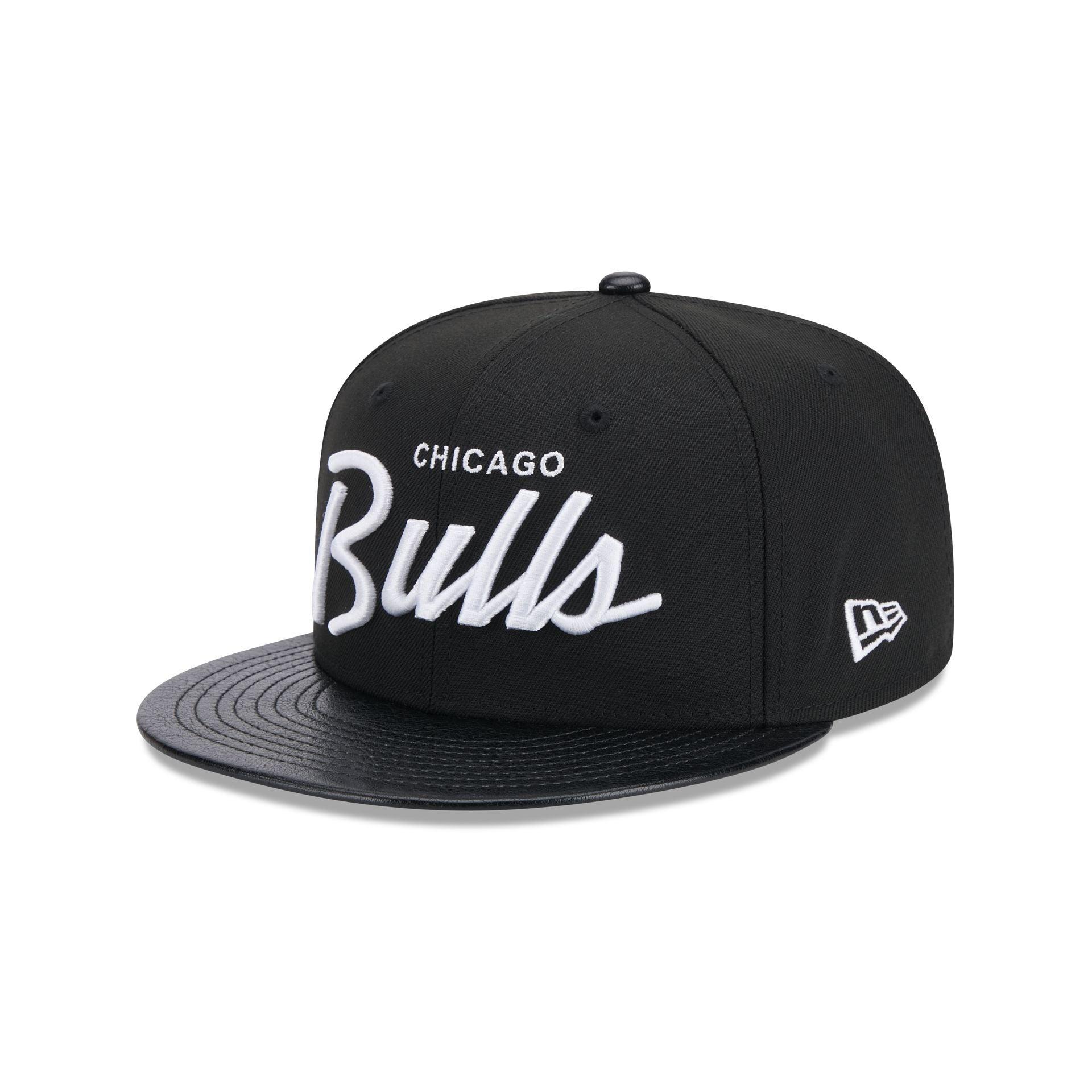 Chicago Bulls Faux Leather Visor 9FIFTY Snapback Hat Male Product Image