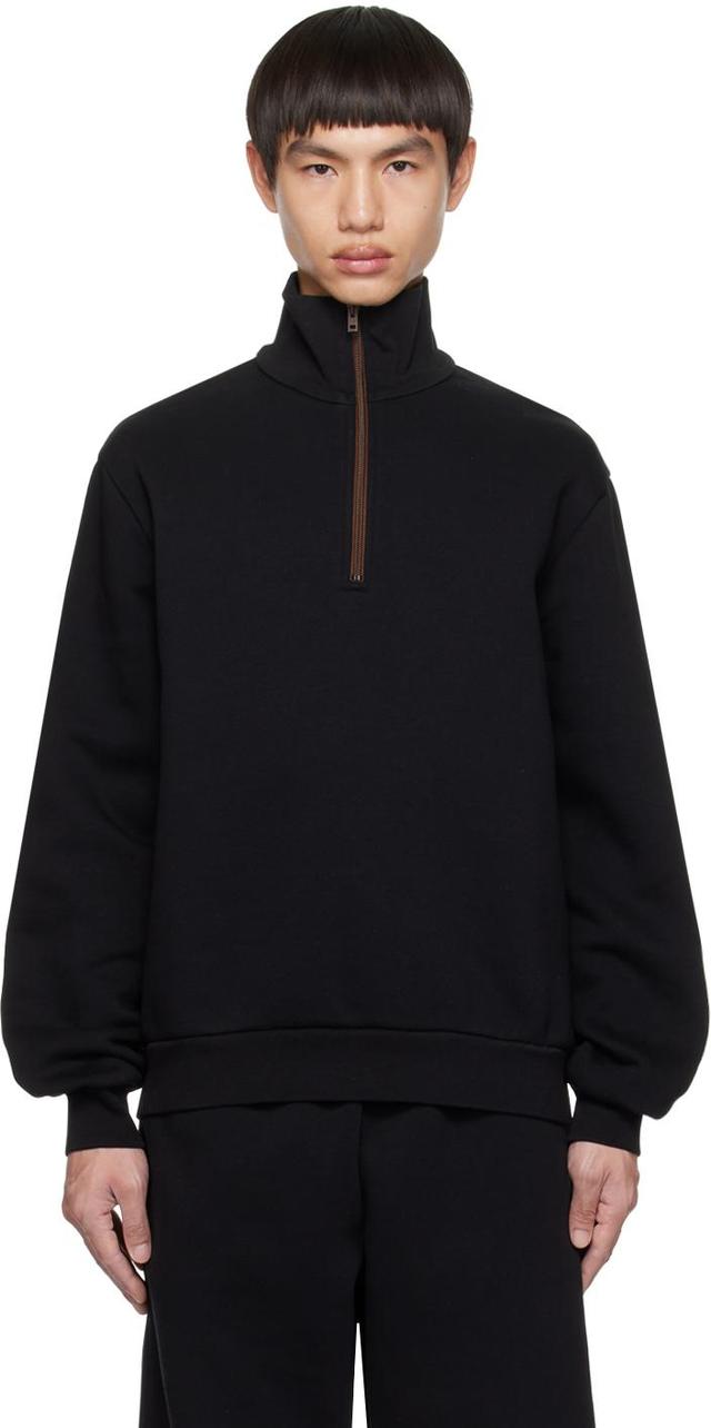 Black Half-zip Sweatshirt In 900 Black Product Image