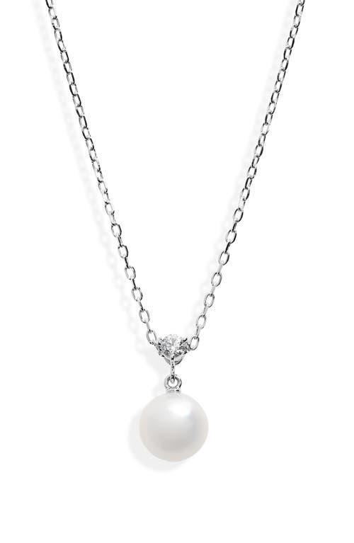 Mikimoto Classic Diamond & Akoya Pearl Pendant Necklace Product Image