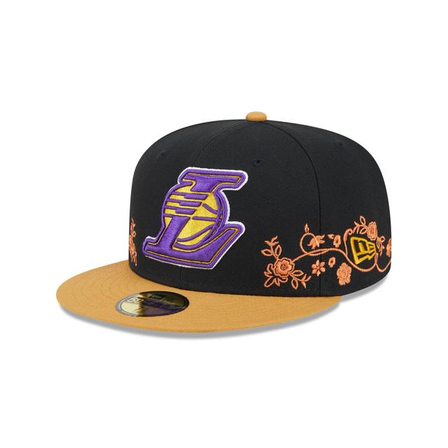 Los Angeles Lakers Floral Vine 59FIFTY Fitted Hat Male Product Image