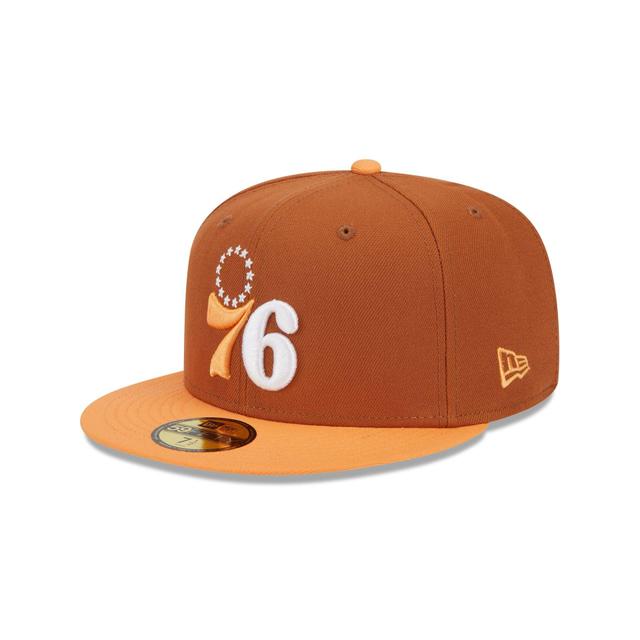 Philadelphia 76ers Color Pack Earthy Brown 59FIFTY Fitted Hat Male Product Image