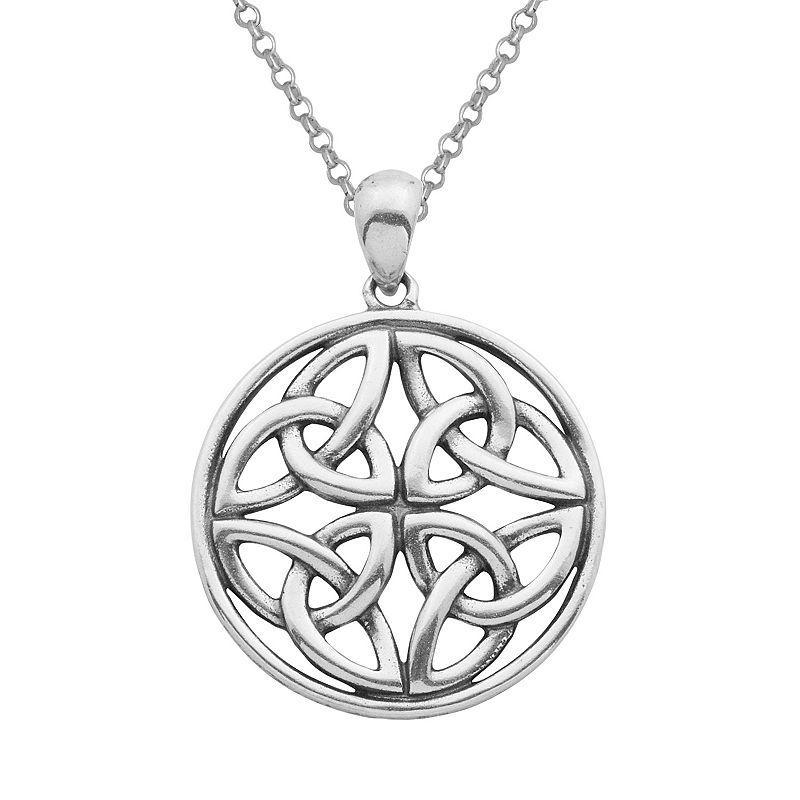 Sterling Silver Celtic Pendant Necklace, Womens Product Image