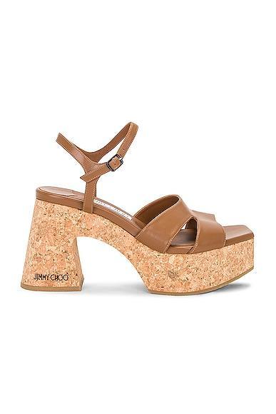 Jimmy Choo Esha 95 Wedge in Brown Product Image