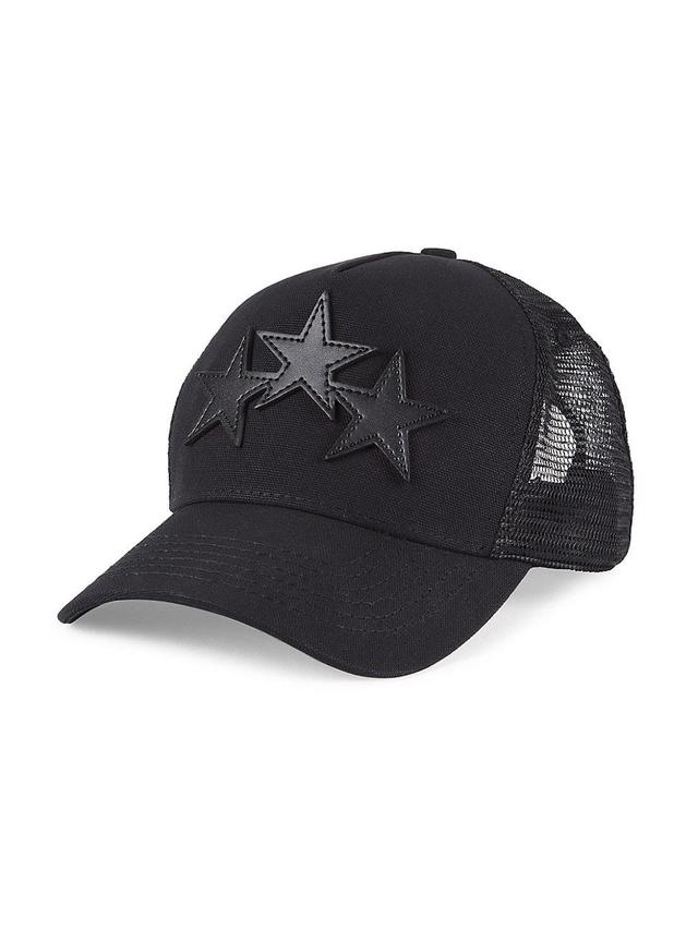 Mens Star Leather Trucker Hat Product Image