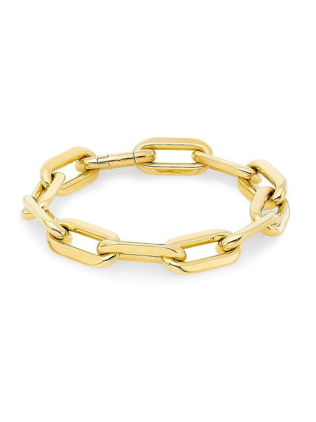 Womens Oro Classic 18K Yellow Gold Paper-Clip Chain Bracelet Product Image