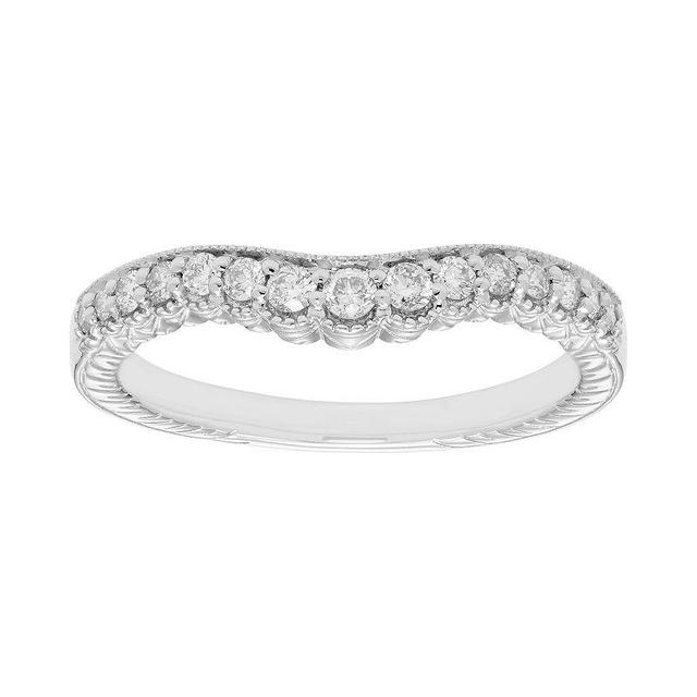 The Regal Collection 14k Gold 1/4 Carat T.W. IGL Certified Diamond Shadow Wedding Band, Womens White Product Image