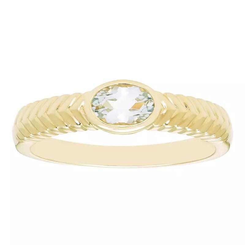 Boston Bay Diamonds 14k Gold Over Silver Gemstone Ring, Womens Gen Aquamarine Product Image