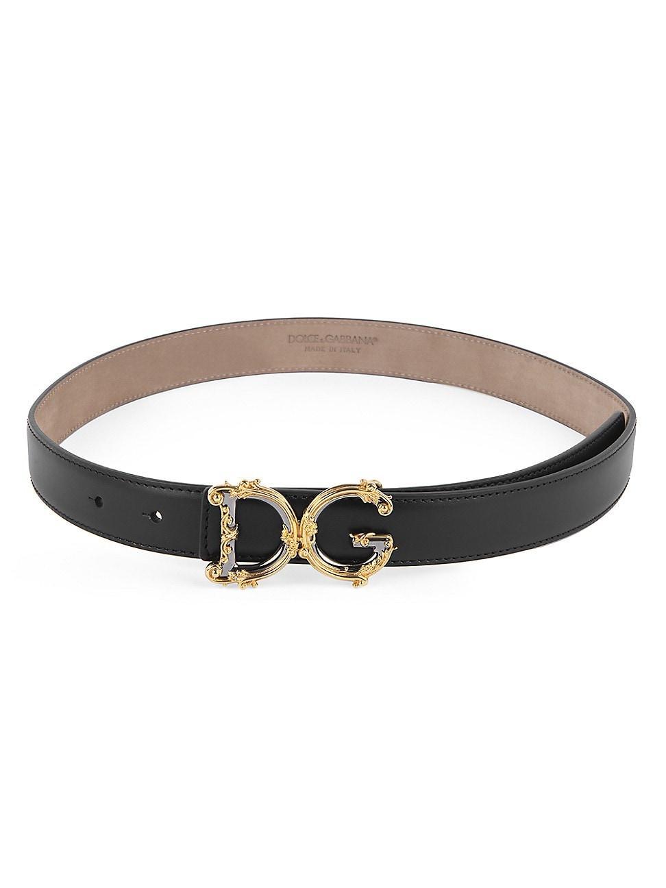 Dolce & Gabbana DG Baroque Buckle Leather Belt Product Image