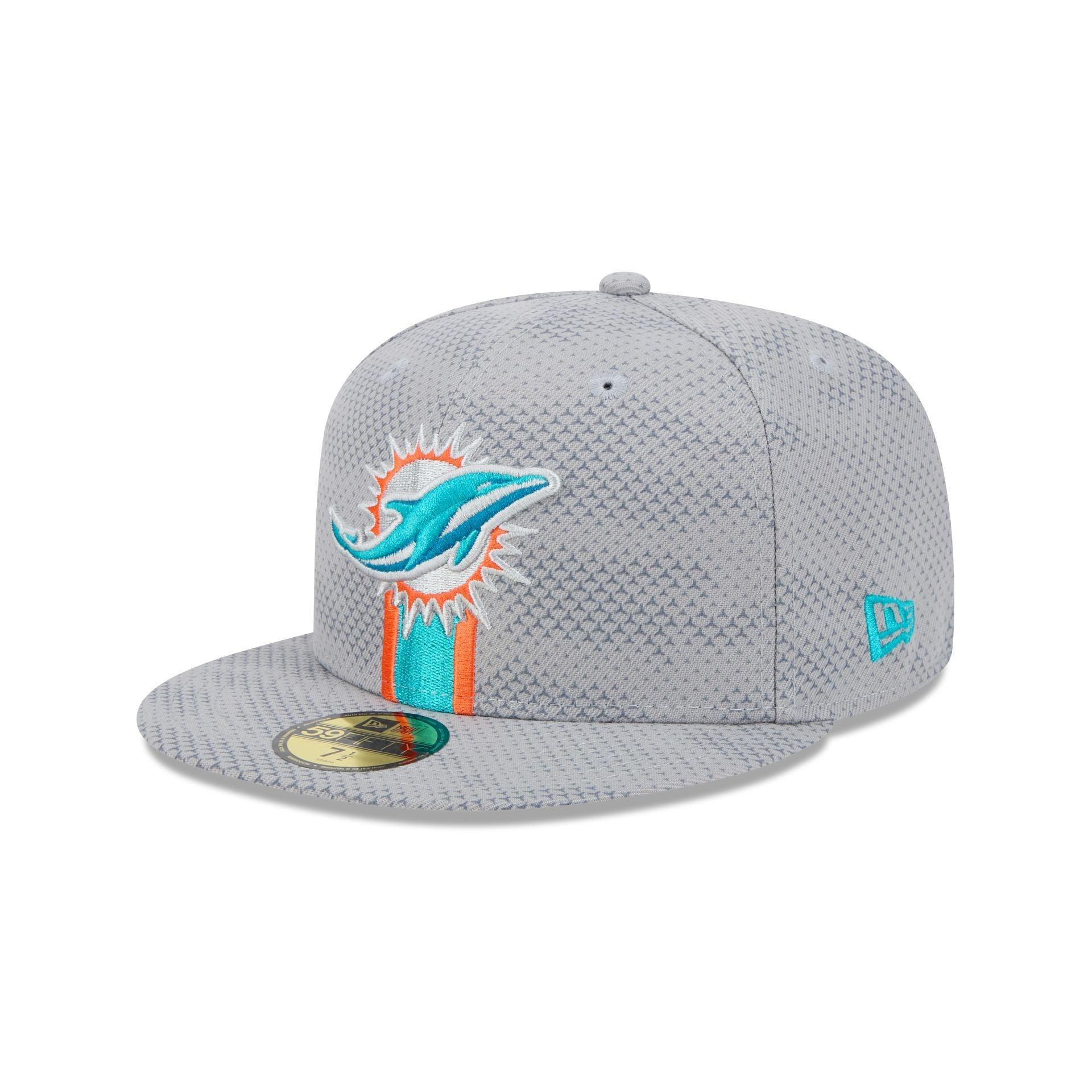 Miami Dolphins 2024 Sideline Gray 59FIFTY Fitted Hat Male Product Image