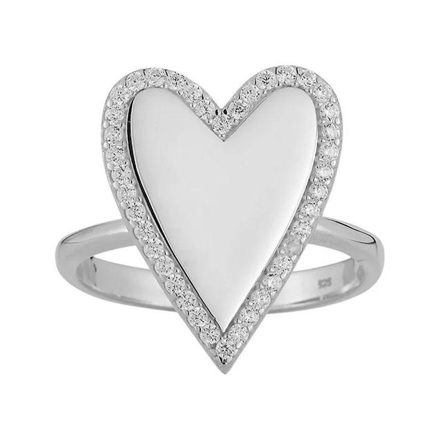 Sunkissed Sterling Cubic Zirconia Heart Ring, Womens Multicolor Product Image