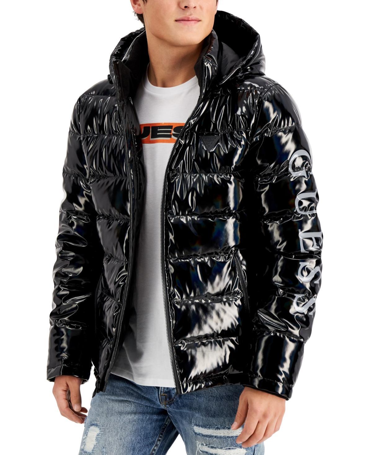 Guess Mens Holographic Hooded Puffer Jacket Product Image