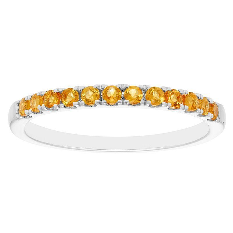 Boston Bay Diamonds 10k White Gold Gemstone Stacking Ring, Womens Citrine Product Image