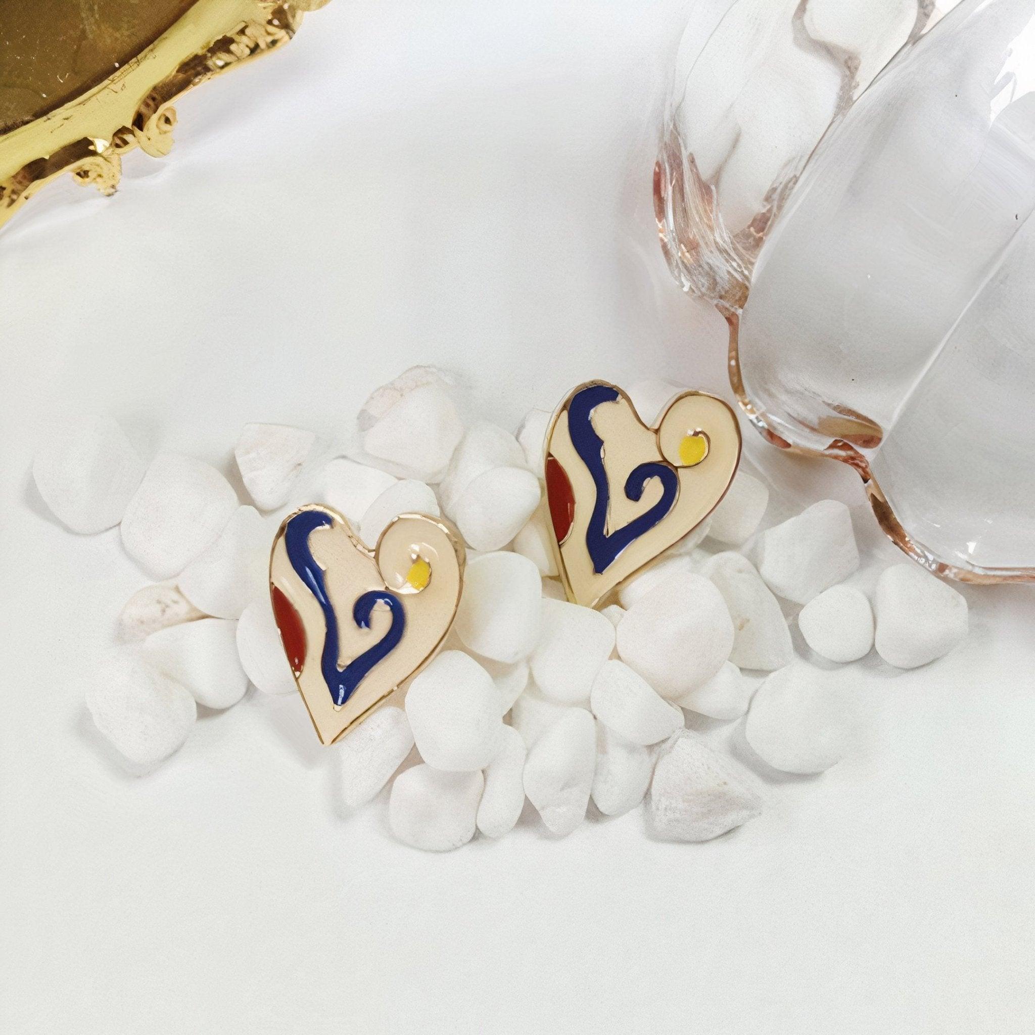 CB Heart Stud Earrings Product Image