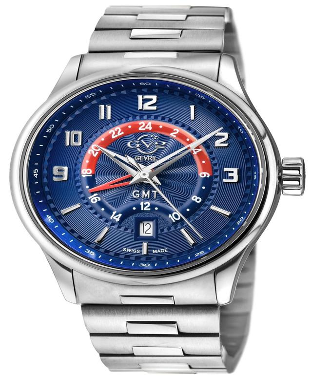 GV2 by Gevril Mens Giromondo Silver-Tone Stainless Steel Watch 42mm - Silver Product Image