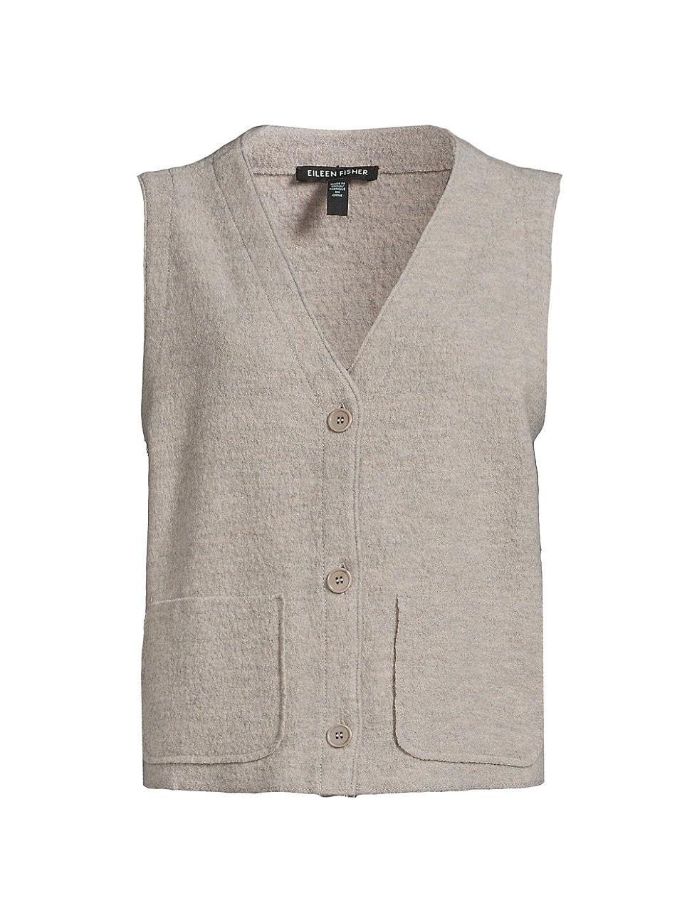 Womens Boiled Wool V-Neck Vest Product Image