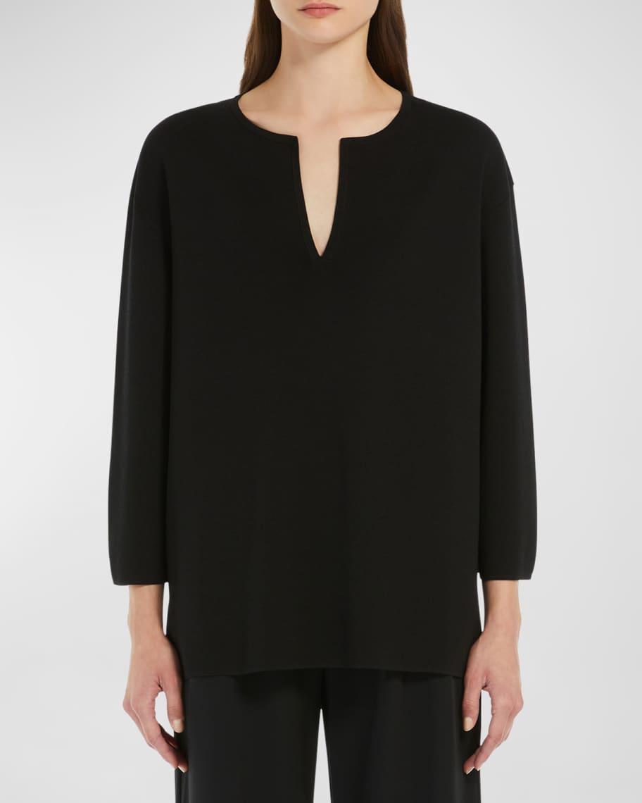 Sottile Split-Neck Viscose Crepe Blouse Product Image