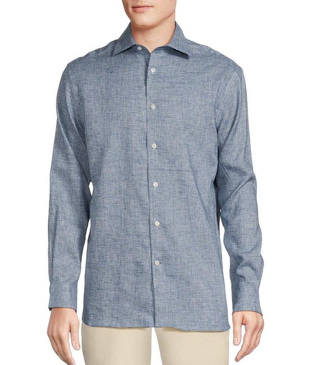 Daniel Cremieux Signature Label Mini-Checked Albini Linen Long Sleeve Woven Shirt Product Image