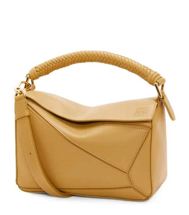 LOEWE Small Leather Puzzle Top-handle Bag In Sahara Product Image