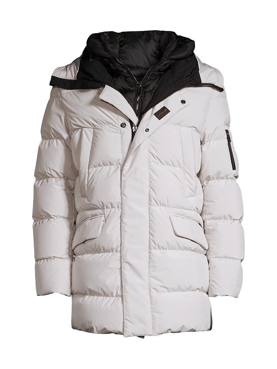 Mens Pearl Goose Down Hooded Parka Product Image