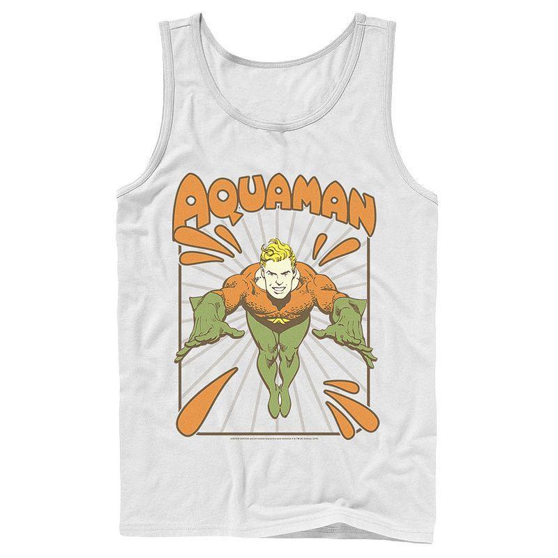 Mens DC Comics Aquaman Simple Text Logo Portrait Tank Top Athletic Grey Product Image