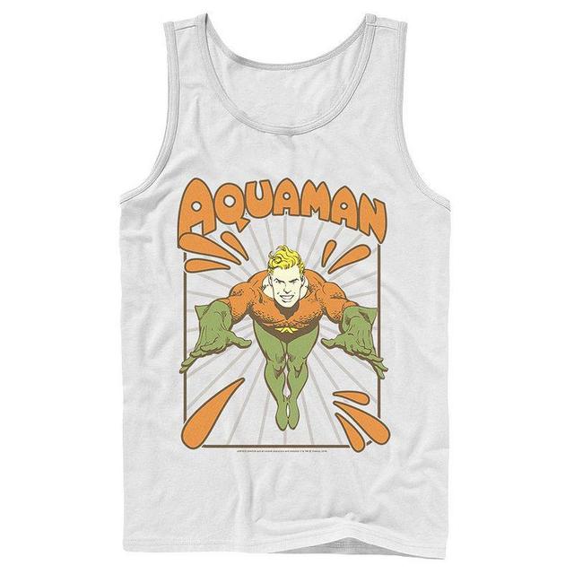 Mens DC Comics Aquaman Simple Text Logo Portrait Tank Top Product Image