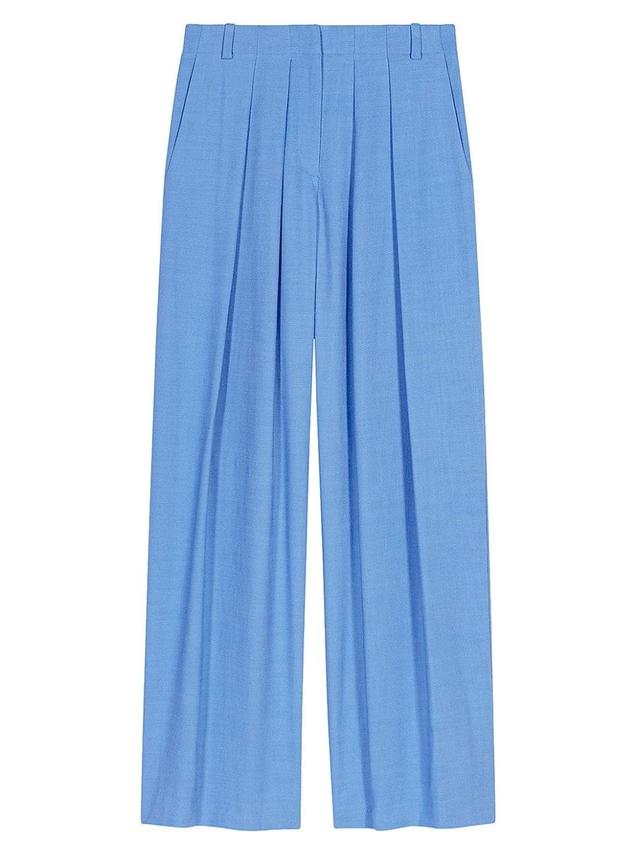 Womens Wide-Leg Suit Trousers with Pleats Product Image