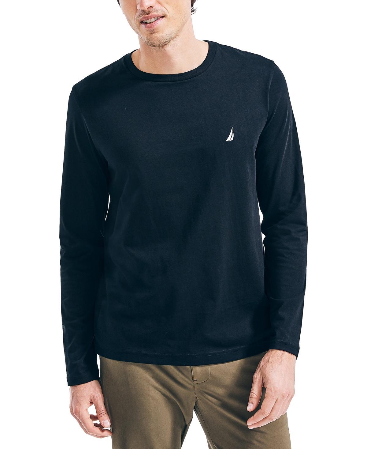 Nautica Mens J-Class Logo Classic-Fit Crew Long-Sleeve T-Shirt Product Image