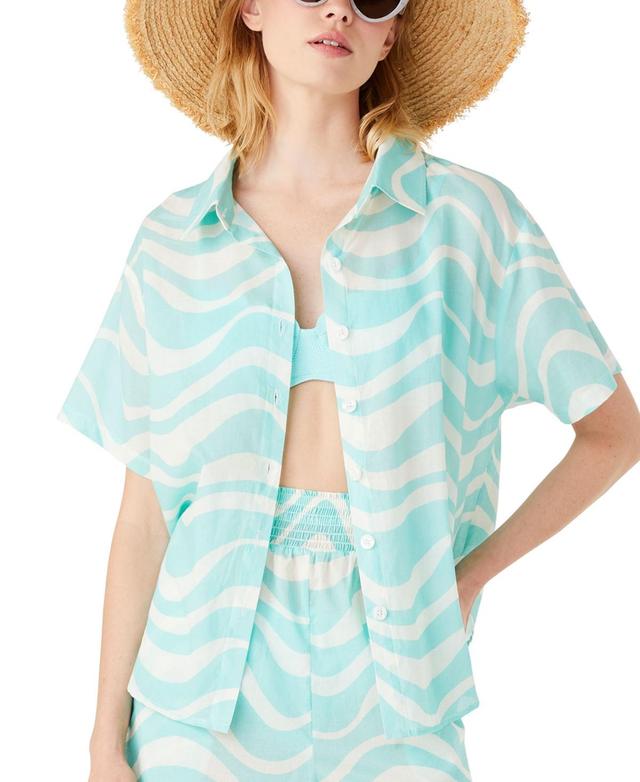 kate spade new york Womens Cotton Cover-Up Shirt Product Image