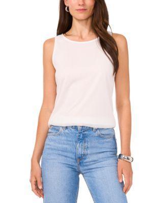 Vince Camuto Womens Crewneck Keyhole-Back Tank Top Product Image