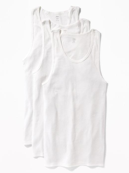 Go-Dry Rib-Knit Tank Tops 3-Pack Product Image