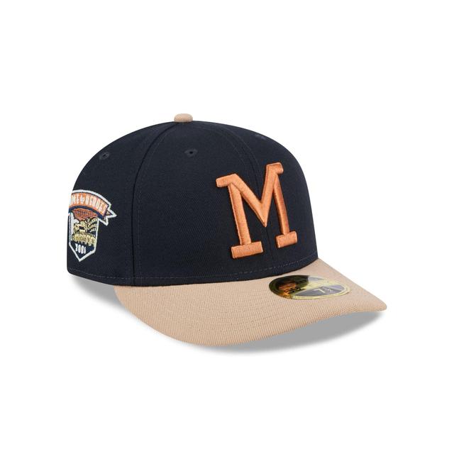 Milwaukee Brewers Blue Ivory Low Profile 59FIFTY Fitted Hat Male Product Image