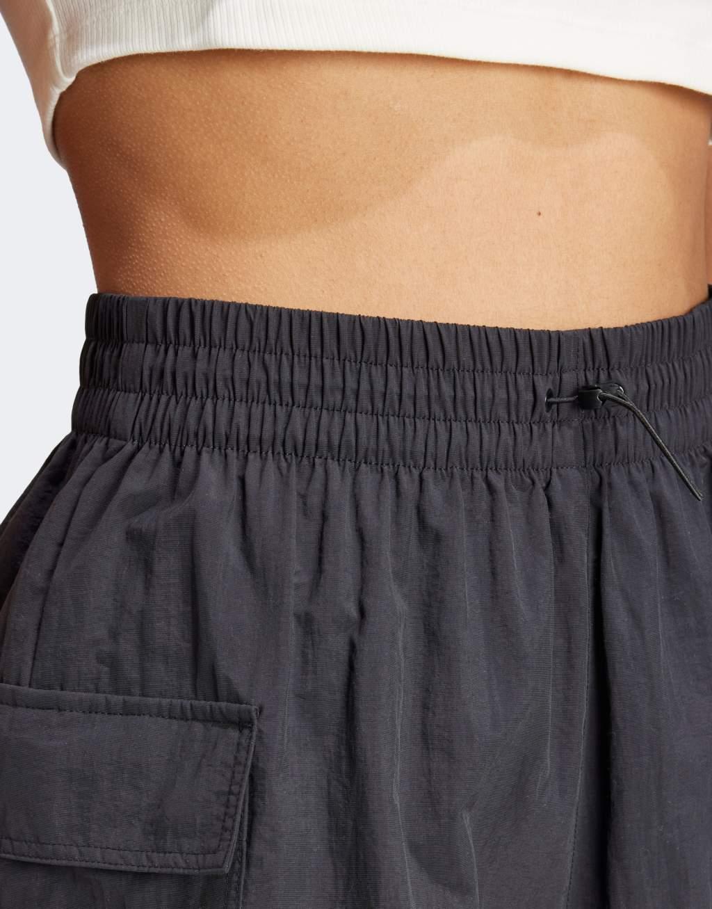 adidas Originals 3 stripe cargo shorts in black  Product Image