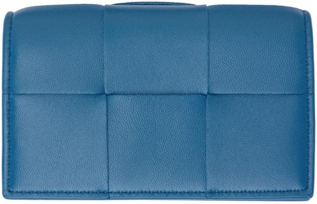 BOTTEGA VENETA Blue Cassette Card Holder In 4222 Deep Pacific Product Image