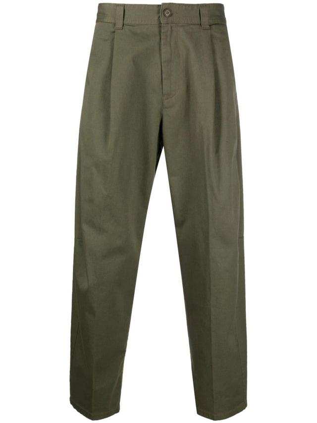 Tapered-hose Mit Bundfalten In Green Product Image