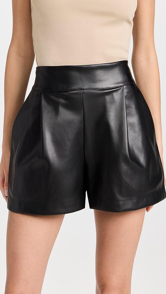 Susana Monaco Faux Leather Pleated Shorts | Shopbop Product Image