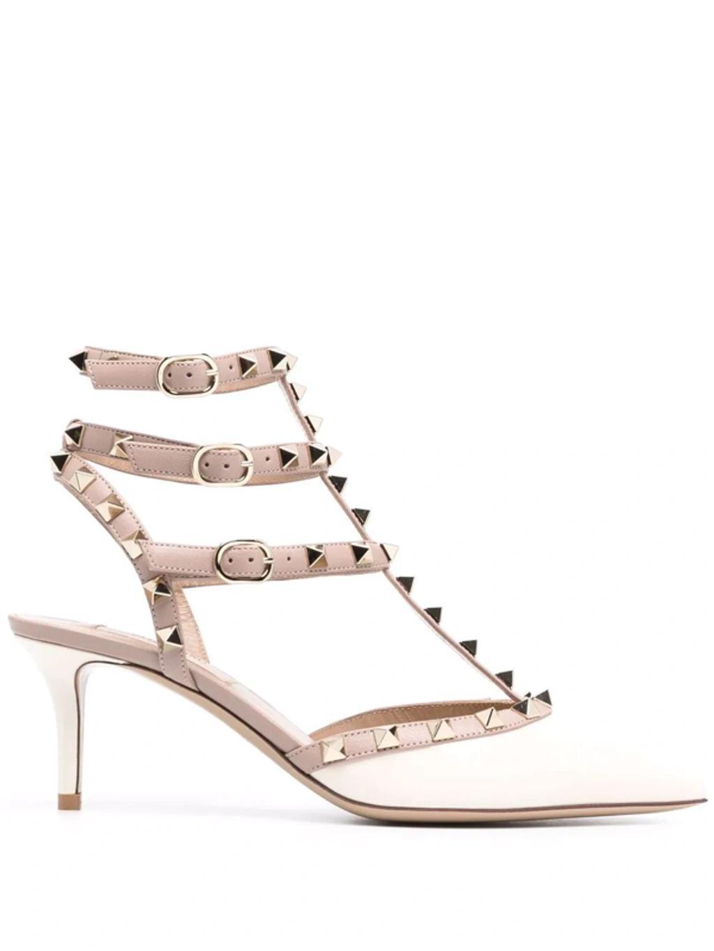 65mm Rockstud Patent Leather Pumps In Ivory/poudre Product Image