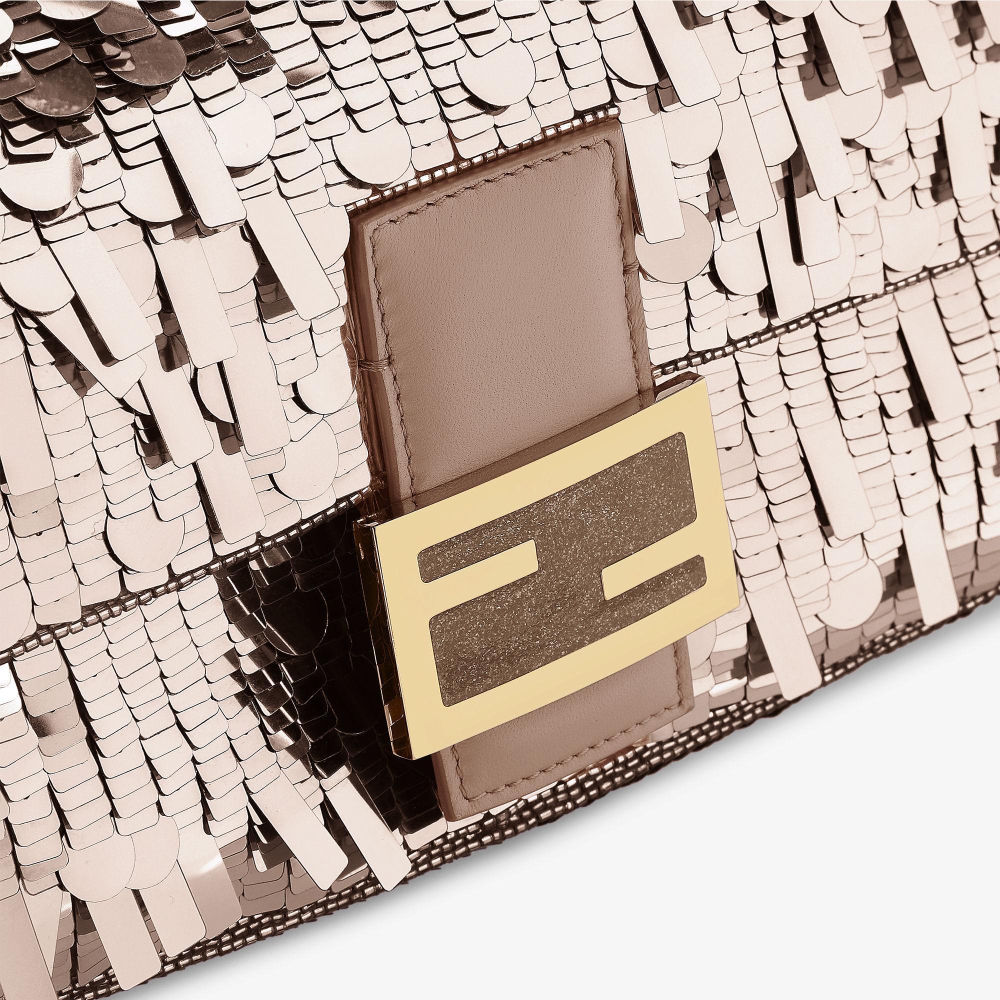 BaguetteDove gray sequin and leather bag Product Image