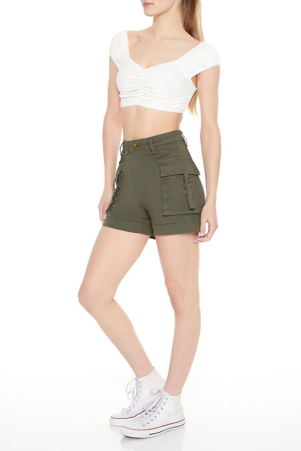 High-Rise Utility Cargo Shorts | Forever 21 Product Image