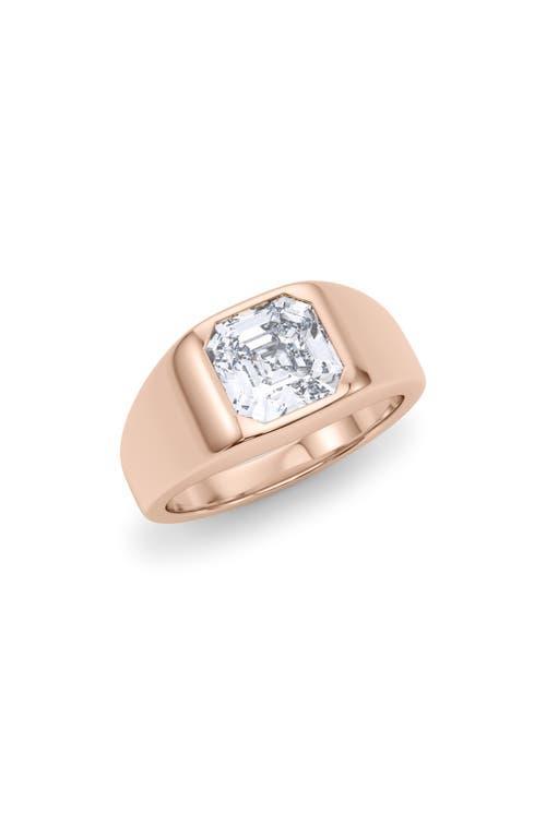 HauteCarat Mens Asscher Cut Lab Created Diamond Signet Ring Product Image