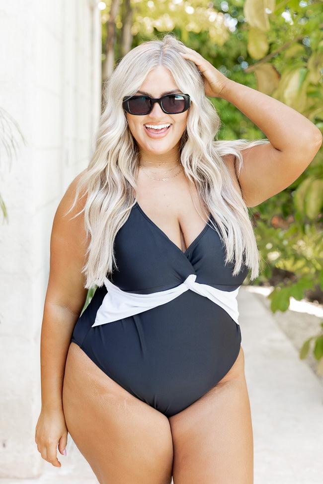 Kissed By The Sun Black/White One Piece Swimsuit FINAL SALE Product Image