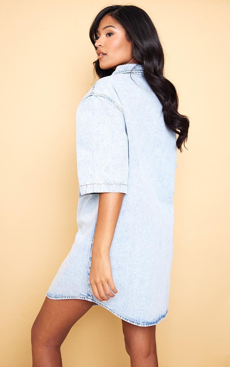 Tall Vintage Wash Oversized Denim Shirt Dress Product Image