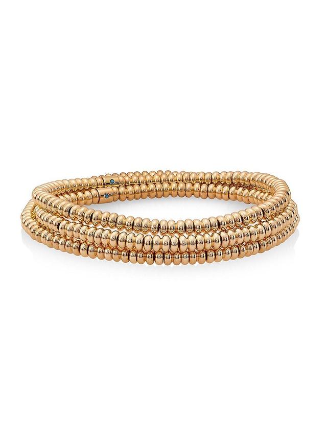 Womens Corduroy Bunch 3-Piece Goldtone Bead Bracelet Set Product Image