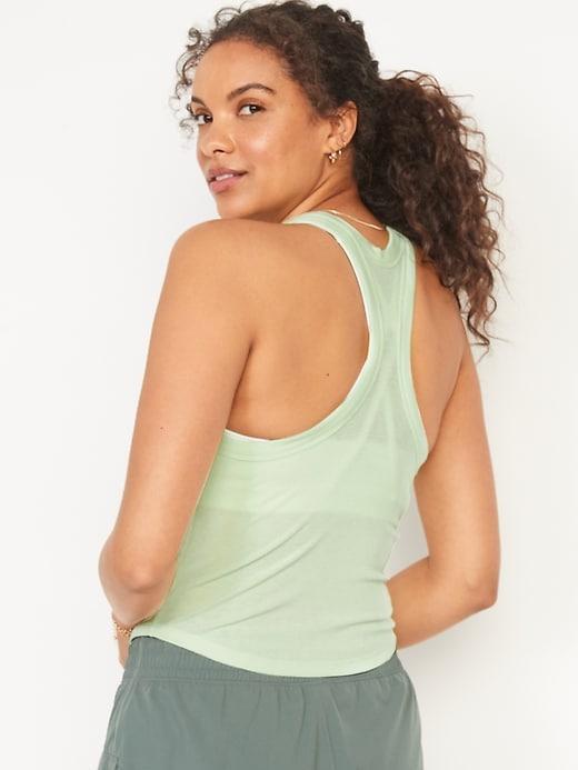 UltraLite Cropped Rib-Knit Racerback Tank Top Product Image