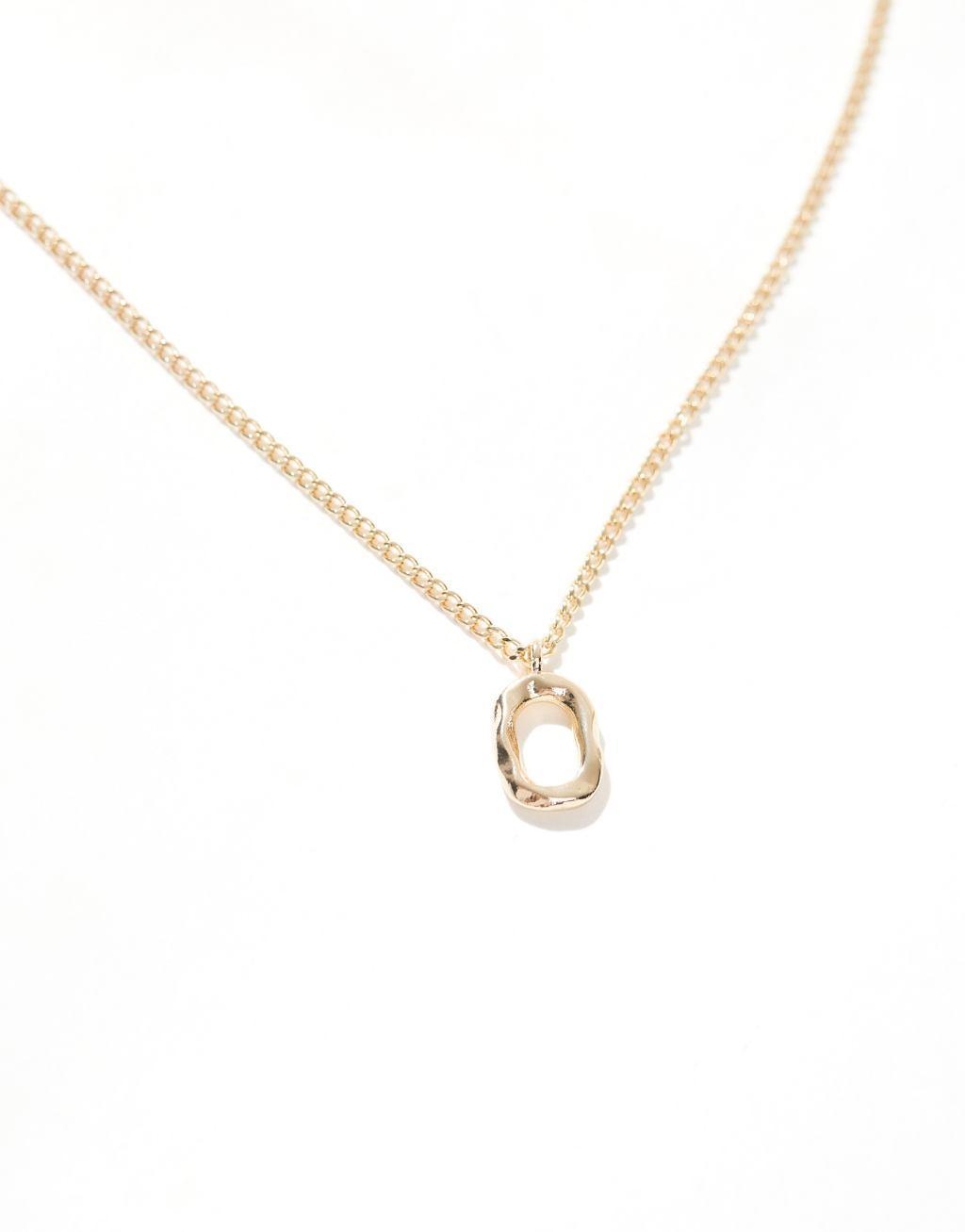 SVNX long gold chain necklace with gold pendant  Product Image