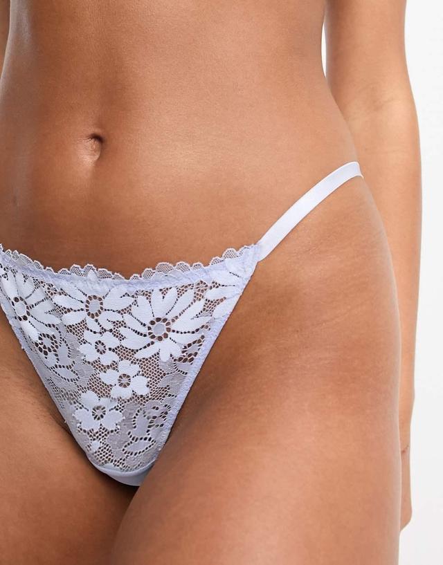 New Look lace thong in light blue Product Image