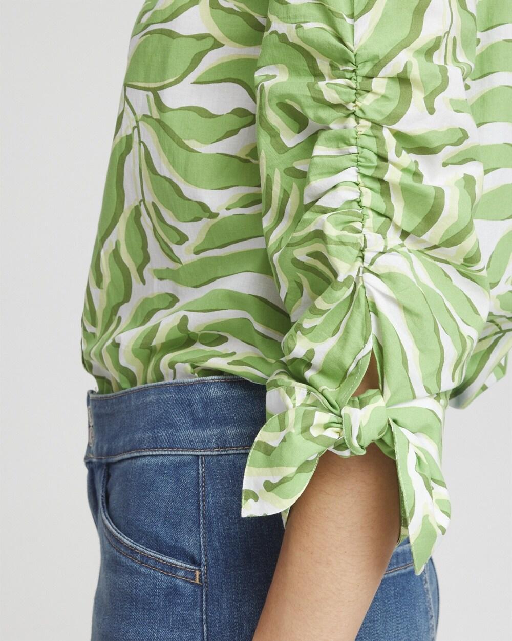 Floral Ruched Sleeve Shirt Product Image