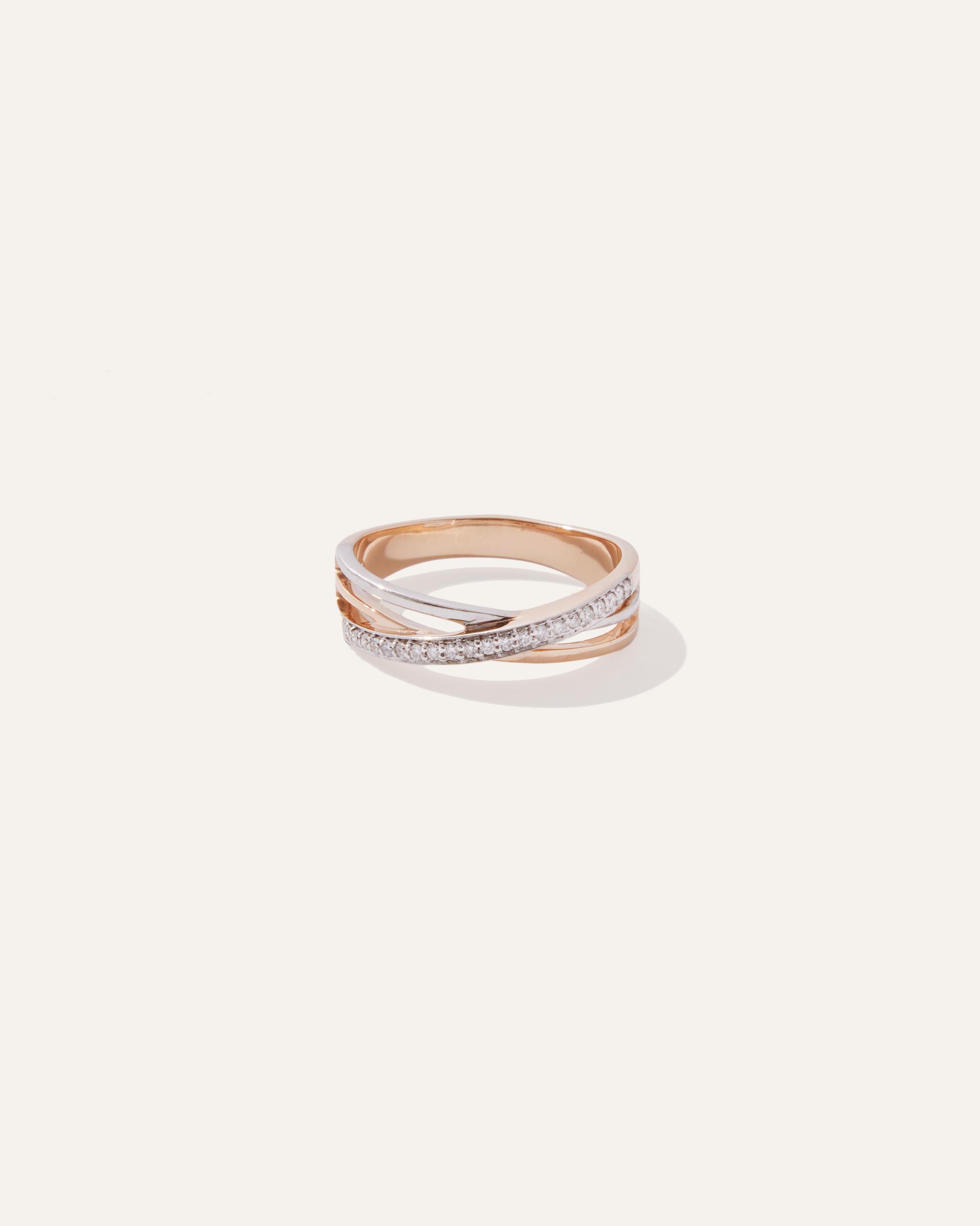 Womens 14K Gold Diamond Orbit Ring in Rose Gold, Size 9 by Quince Product Image