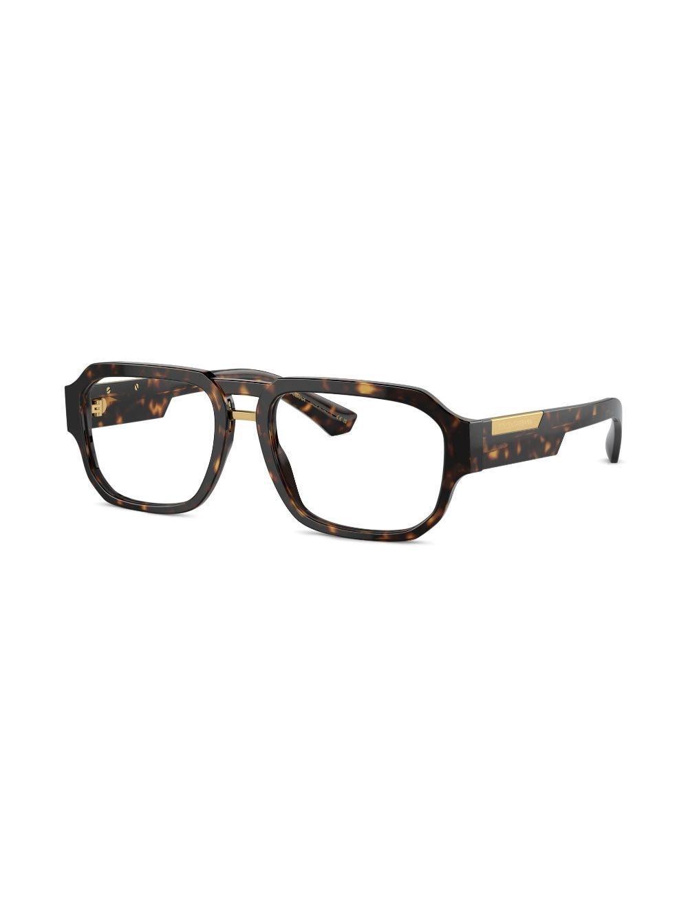 Dg3389 Pilot-frame Glasses In Brown Product Image