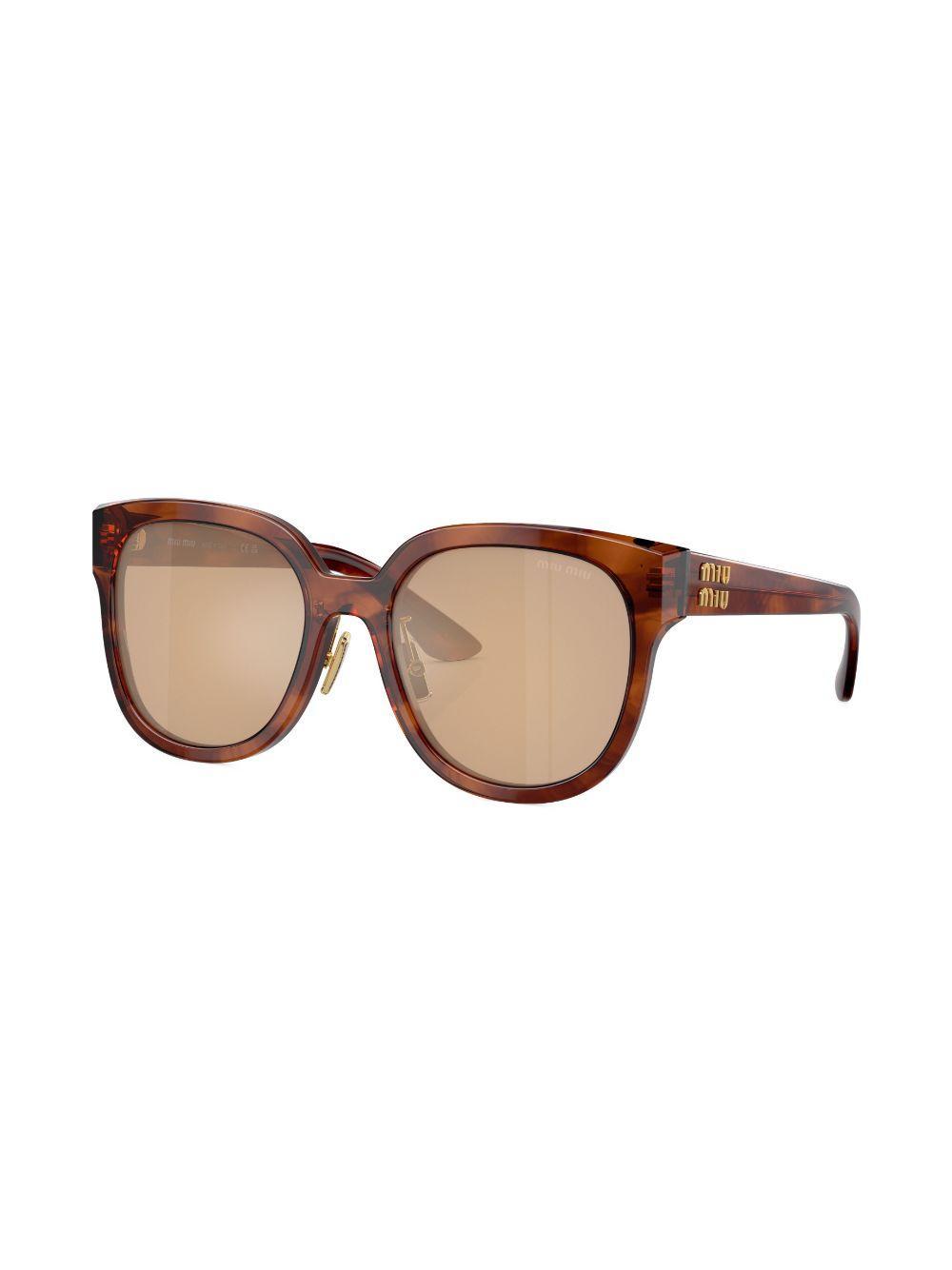 MIU MIU Sonnenbrille Mit Oversized-gestell In Orange Mirror Internal Silver Product Image